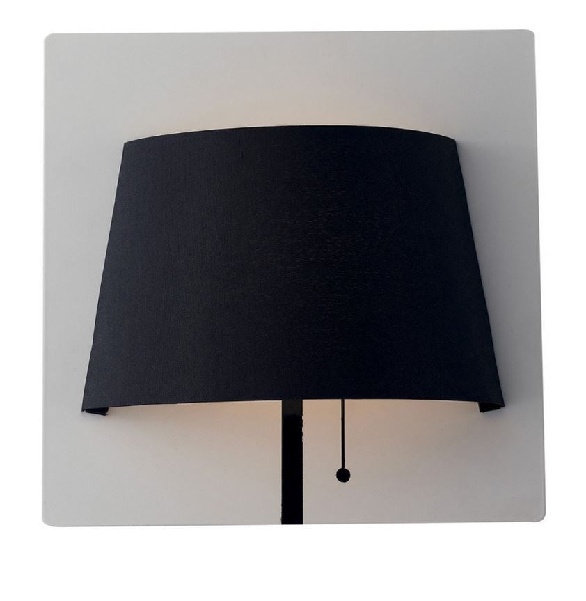 Applique LED in metallo bicolore bianco e nero con paralume in tessuto 6W 540lm 4000°k WHAROL Applique LED in metallo bicolore bianco e nero con paralume in tessuto 6W 540lm 4000°k WHAROL